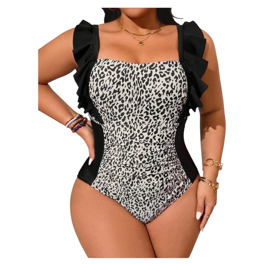 FLOERNS - XL Animal Print One-Piece Swimsuit - Picture 7 of 10